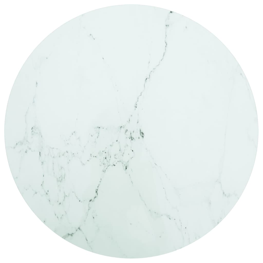 Vidaxl Blat Do Stołu, Biały, Ø70X0,8 Cm, Szkło Ze Wzorem Marmuru