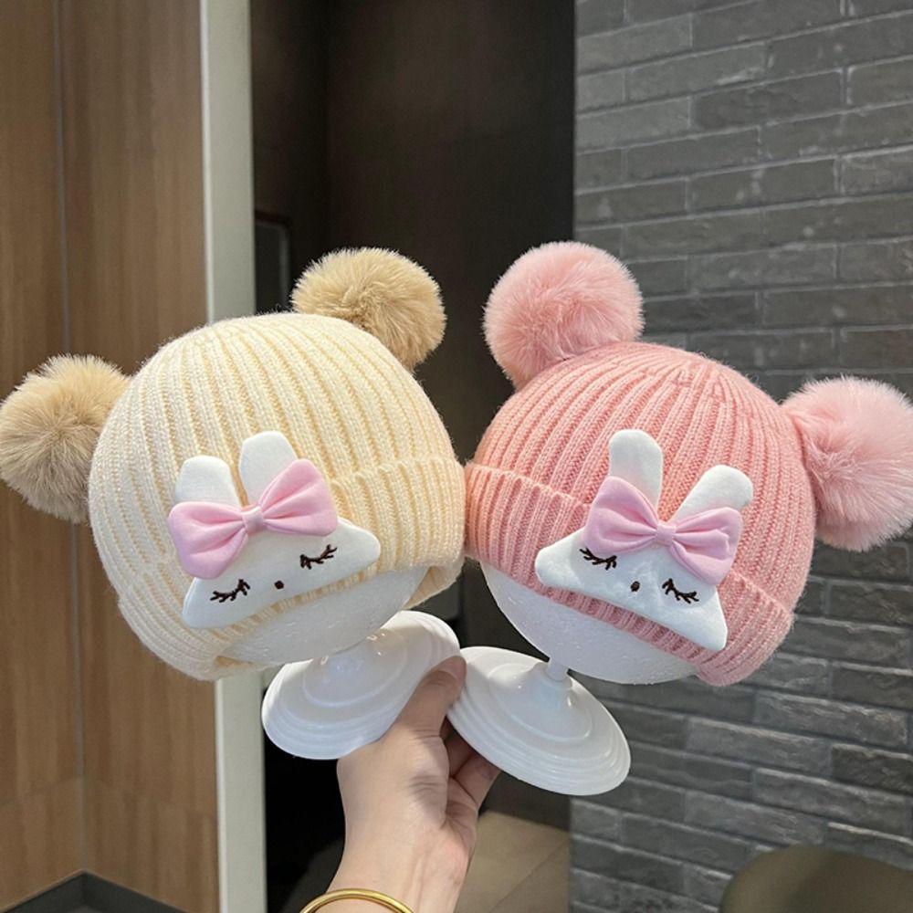 Rabbit Baby Beanie Cap Knitted Girls Knitted Hat Warm Winter Toddler Hat Baby