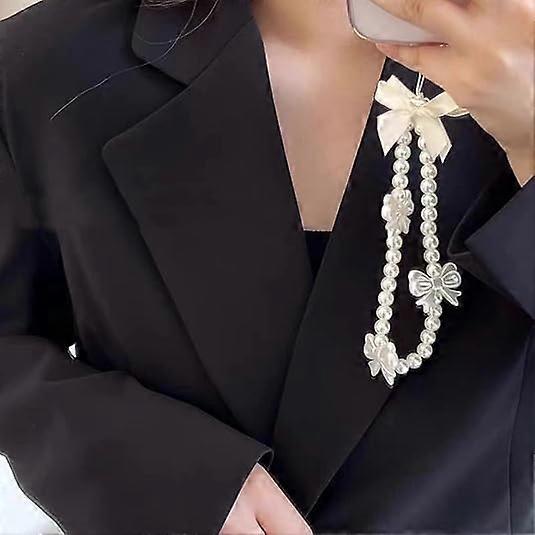 1551cm Phone Charms Strap,Pink Cute Phone Charms Aesthetic Love Phone Chain Girl Beaded Phone Strap Pearl Beaded Phone Lanyard Jewelry(pearl butterfly