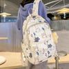 New Cartoon Cat Printed Backpack Large-capacity Multi-layer Lightweight Ridge Portection Waterproof Schoolbag Daily Joker Backpack
