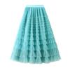 Spring and Autumn Women's Mesh Cake Halter Skirt Women's Skirt Fairy Saree Pleated Long Skirt
