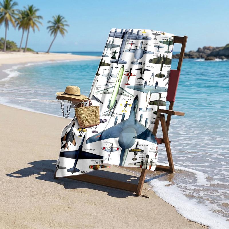 Aircraft Fashion Beach Towel: Ideal for Summer Adventures Soft, absorbent and quick drying suitable for swimming and bathing