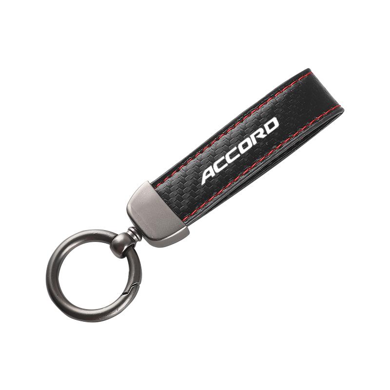 AAALW1 Leather car keychain Horseshoe Buckle Jewelry for Honda Accord 10 9 8 7 2003 -- 2011 Car accessories