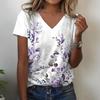 Женская футболка Летняя Повседневная Уличная V-образный вырез Женская С коротким рукавом С принтом Всегда в тренде Свободная и Удобная Короткий стиль
