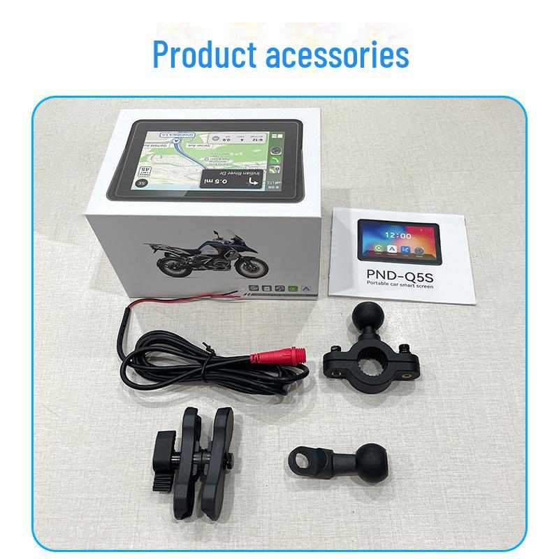 5-дюймовый GPS-навигатор для мотоцикла с двумя Bluetooth-устройствами Carplay, водонепроницаемый сенсорный экран