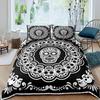 3D Printed Floral Skull Duvet Cover Set Mandala and Sugar Skull Bedding Sets Skeleton Bones Roses Floral Quilt Cover King Size