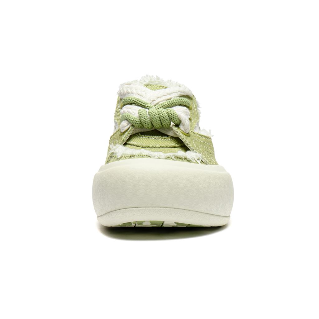 Li Ning Кроксы с амортизацией Cream Puff, износостойкие низкие кеды для скейтборда, женские, зеленые с белым, AZGU014-4