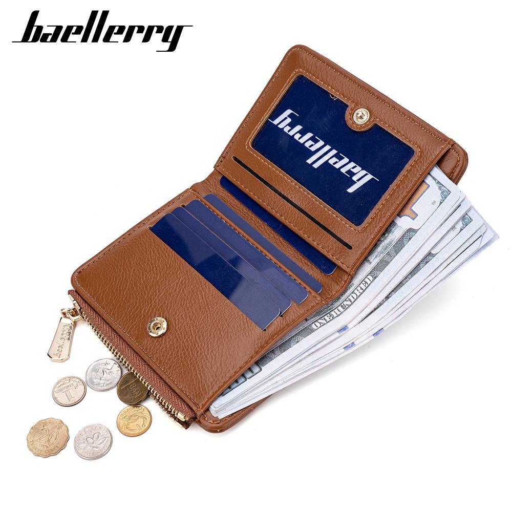 Женский короткий кошелек Baellerry на все случаи жизни с множеством отделений для карт, модный корейский стиль, кошелек для монет, универсальный держатель для карт на молнии