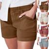Women's Soft Stretch Twill Short Side Pockets Soft Feel No Button & No Zipper Flattering Fit