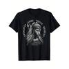 Men's Viking Norse Warrior T-Shirt - Valkyrie Female Warrior & Viking Axe/Shield Print, Norse Text, Casual Round Neck Tee Suitable for History