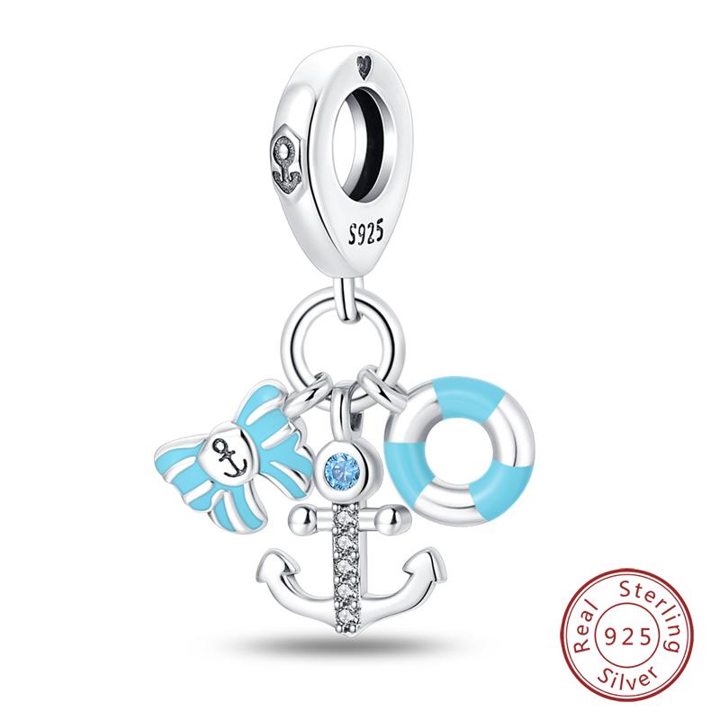 100% Медь Бабочка Фея Мечта Океан Ракушка Жемчужина Русалка Морская Черепаха Подсолнух Шармы Бусины Подходят для Браслетов Qikaola