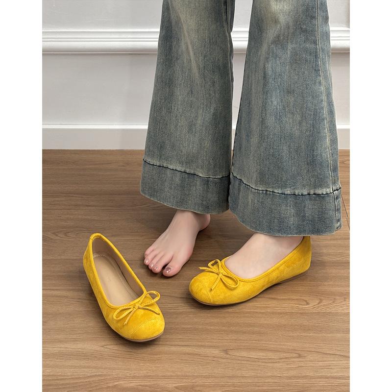 Версия из овчины~ кожаные французские маленькие балетки на скрытой платформе, женские ретро туфли-лодочки с бантом