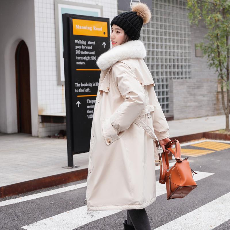 Женская зимняя корейская версия свободного покроя с большим меховым воротником, утолщенная модная куртка-стеганая куртка