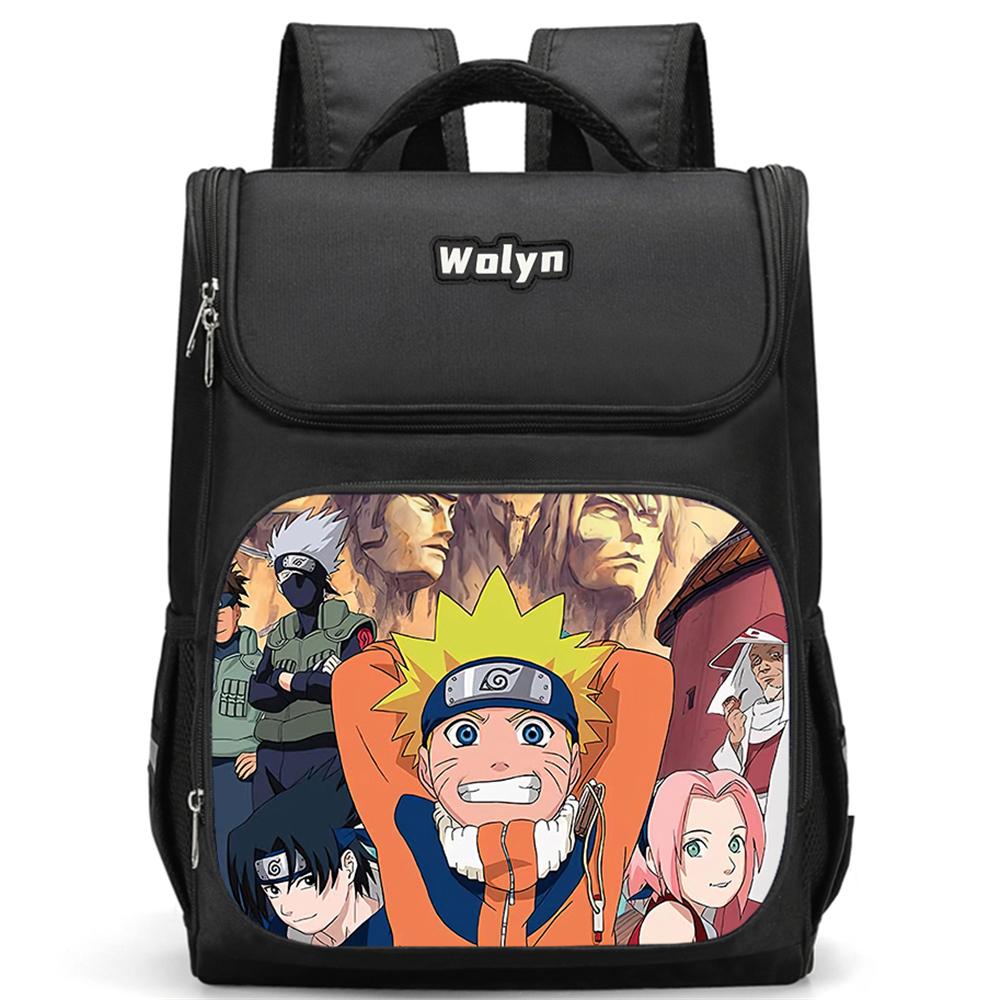 Школьная сумка для детей NARUTO, Вместительный и многоотсековый прочный рюкзак для школы и повседневного использования, Для мальчиков и девочек 6-10 лет