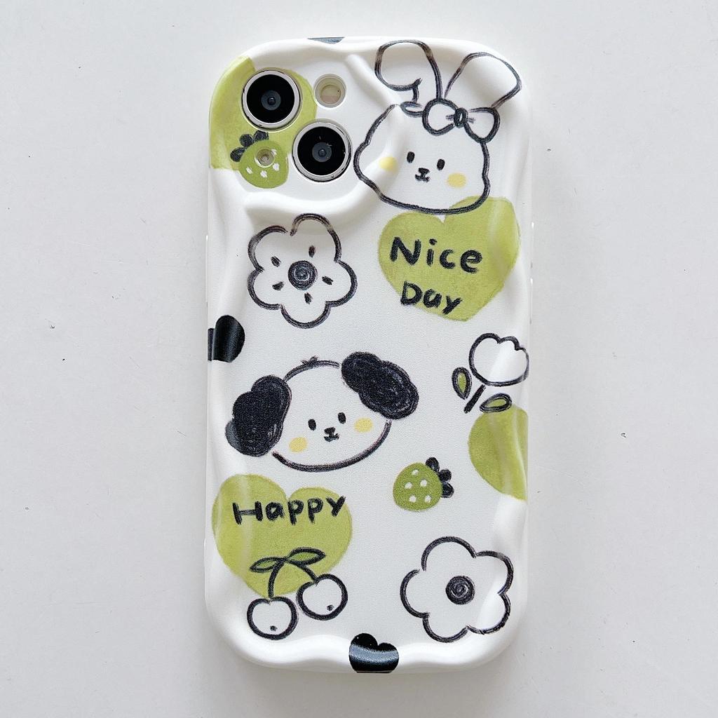 Cute Silicone Case for Tecno Spark 8C iPhone 15 14 Samsung A54 A34 Xiaomi Redmi Note 12 11 Pro Funda Cartoon Puppy Tulip Flower Cover Soft TPU Bumper
