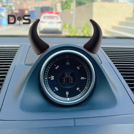 1 Pair Steering Wheel Devil Horn Sticker Small Cute Self Adhesive Auto Car Truck SUV Dashboard Air Vent Steering Wheel 3D Horn Decoration