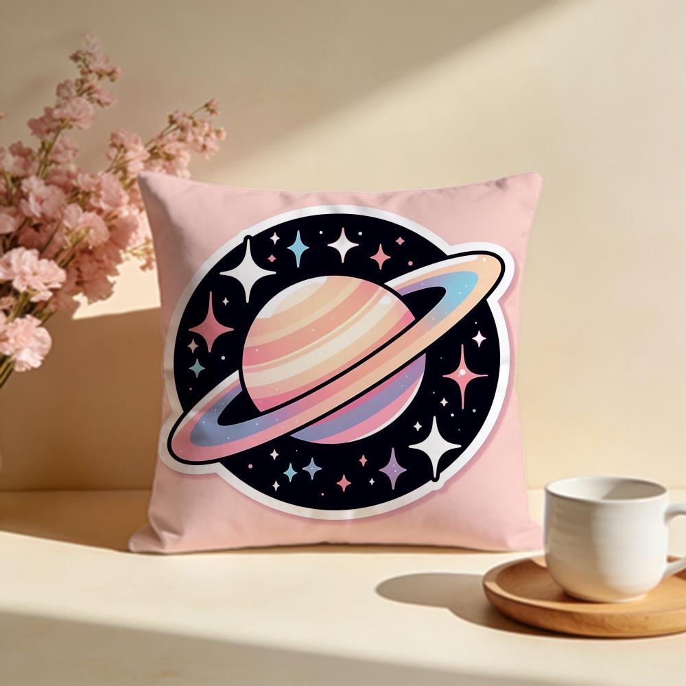 Whimsical Cartoon Planet Cushion Cover Soft Pillow Cases for Home Bedroom Living Room Sofa