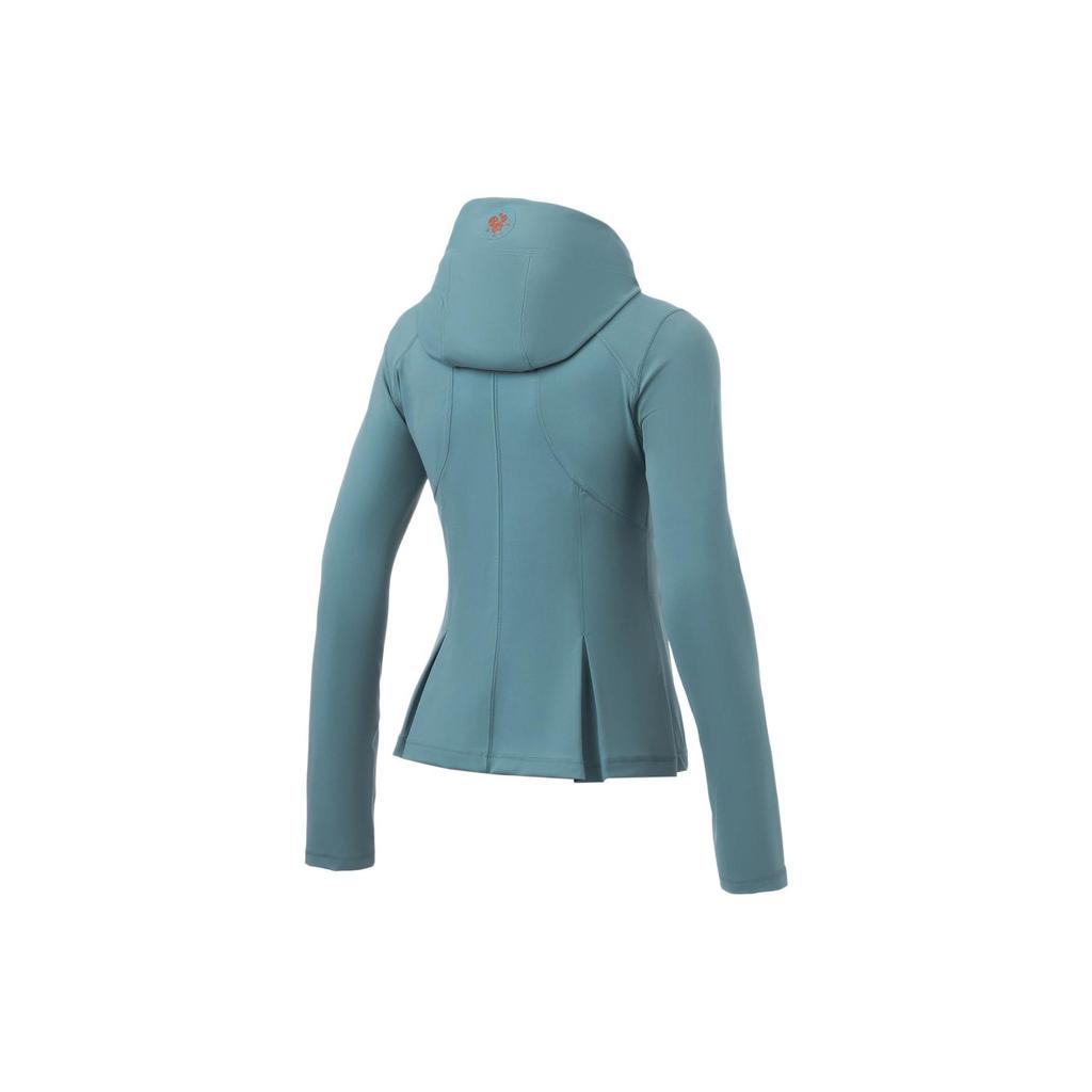 Li Ning Fitness Series однотонная светоотражающая облегающая толстовка с капюшоном на молнии, женская толстовка с капюшоном цвета лайм-зеленый AWDT122-4