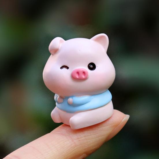 Tiny Resin Animals Figurine Mini Tiger Cat Bunny Cow Miniature Statue for Dollhouse Fairy Garden Terrariums Plant Pot Ornaments Cake Topper