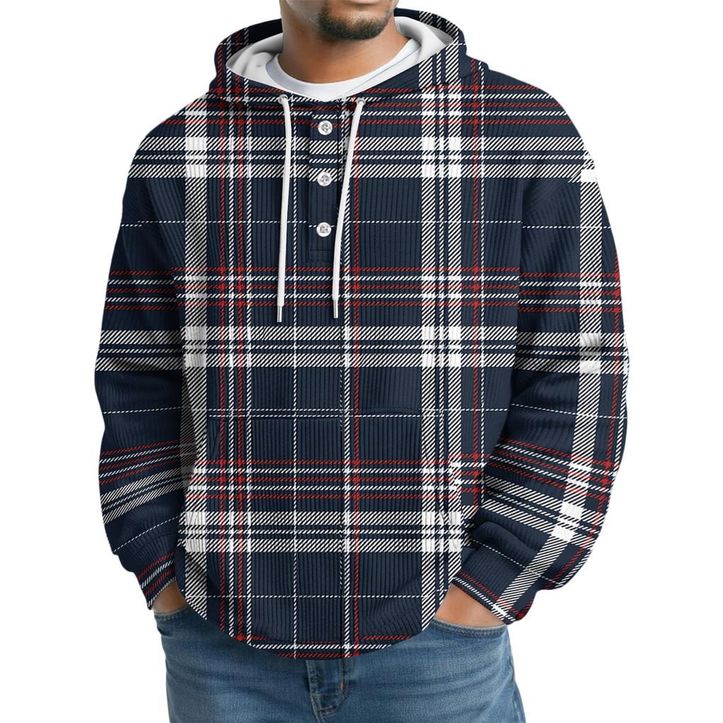 Men's Knit Hooded Sweatshirt Casual Long-Sleeve Sweatshirt