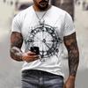 Vintage Men's T-shirt Summer Short Sleeve O-neck 3D Anchors Print Top Tee Shirt Oversized Men's Clothing Casual Streetwear