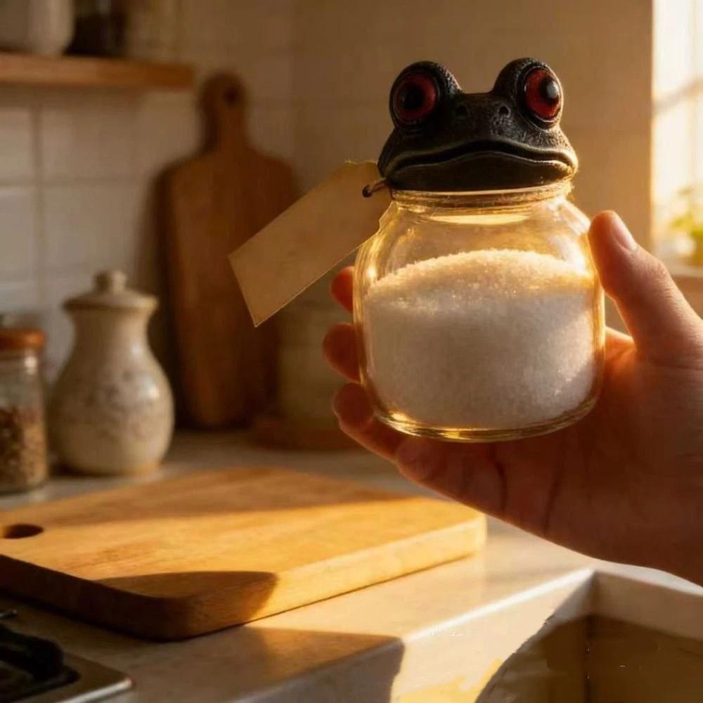 Funny Frog Spice Jar Glass Condiment Bottles Creative Food Seasoning Jar Restaurant