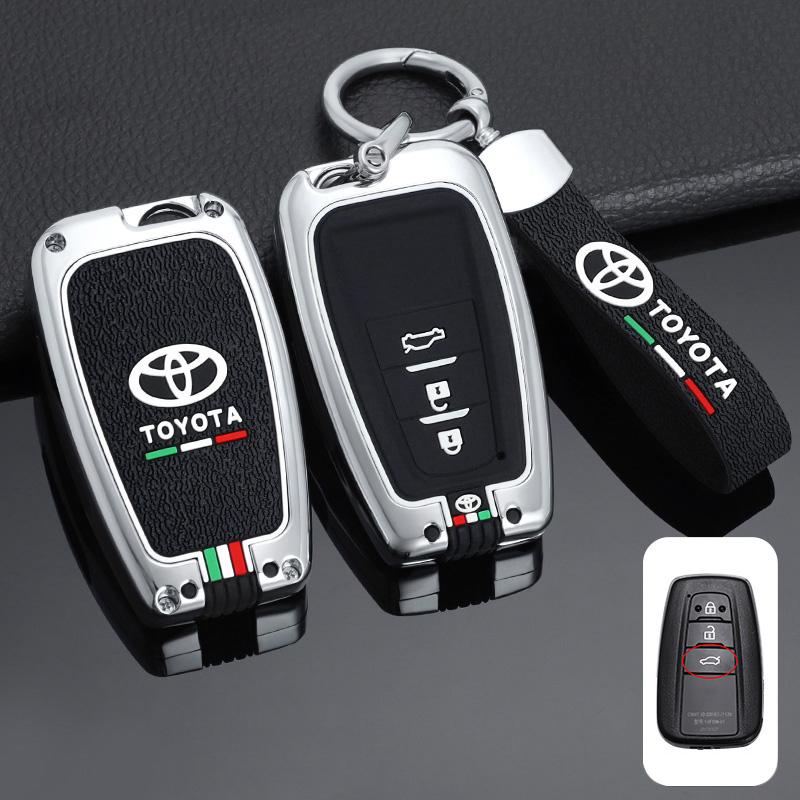 Чехол-брелок из цинкового сплава+силикона для автомобильного пульта ДУ Toyota Prius Camry Corolla C-HR CHR RAV4 Prado 2018 2019 Аксессуары