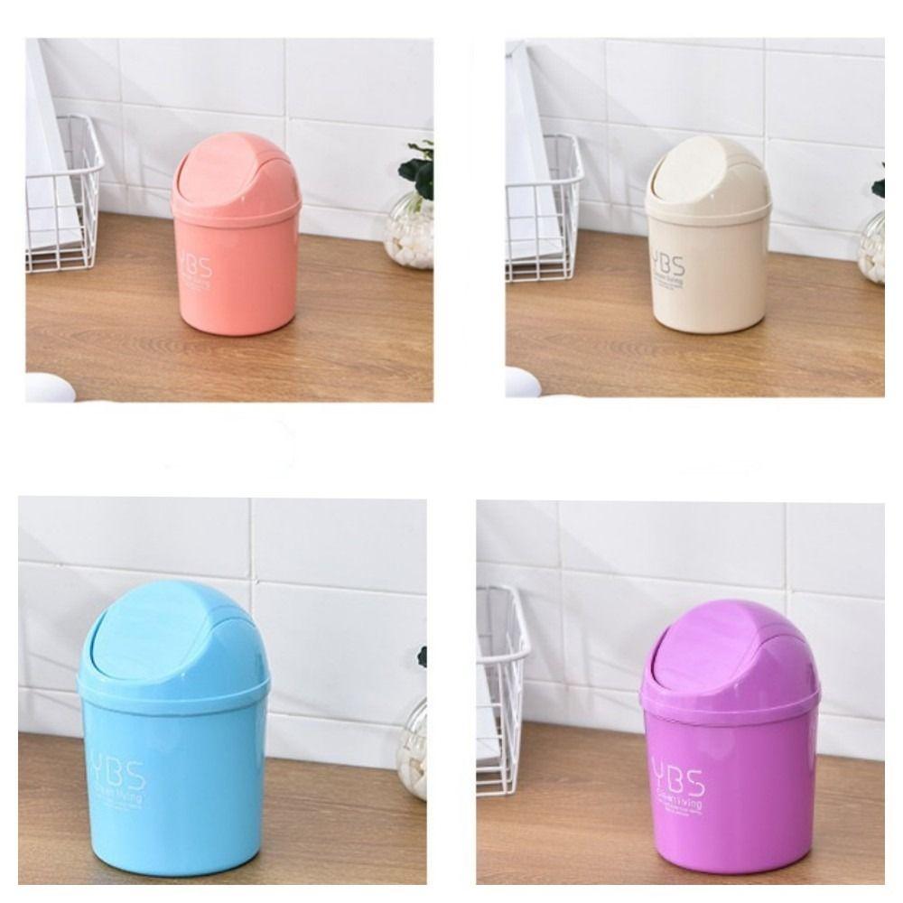 Home Storage Box Ash Urns Desktop Garbage Can Trash Waste Bin Basket Dustbin Rolling Cover