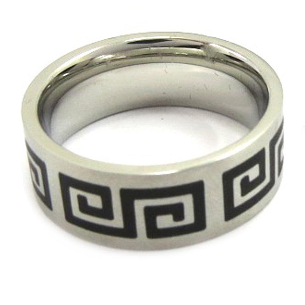 Стальное кольцо 'Зевс' Черное серебро