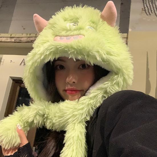 Забавная плюшевая шапка с мультяшным дизайном, супермягкая, ультра-толстая, приятная для кожи, ветрозащитная, очаровательная термоплюшевая шапка, головной убор