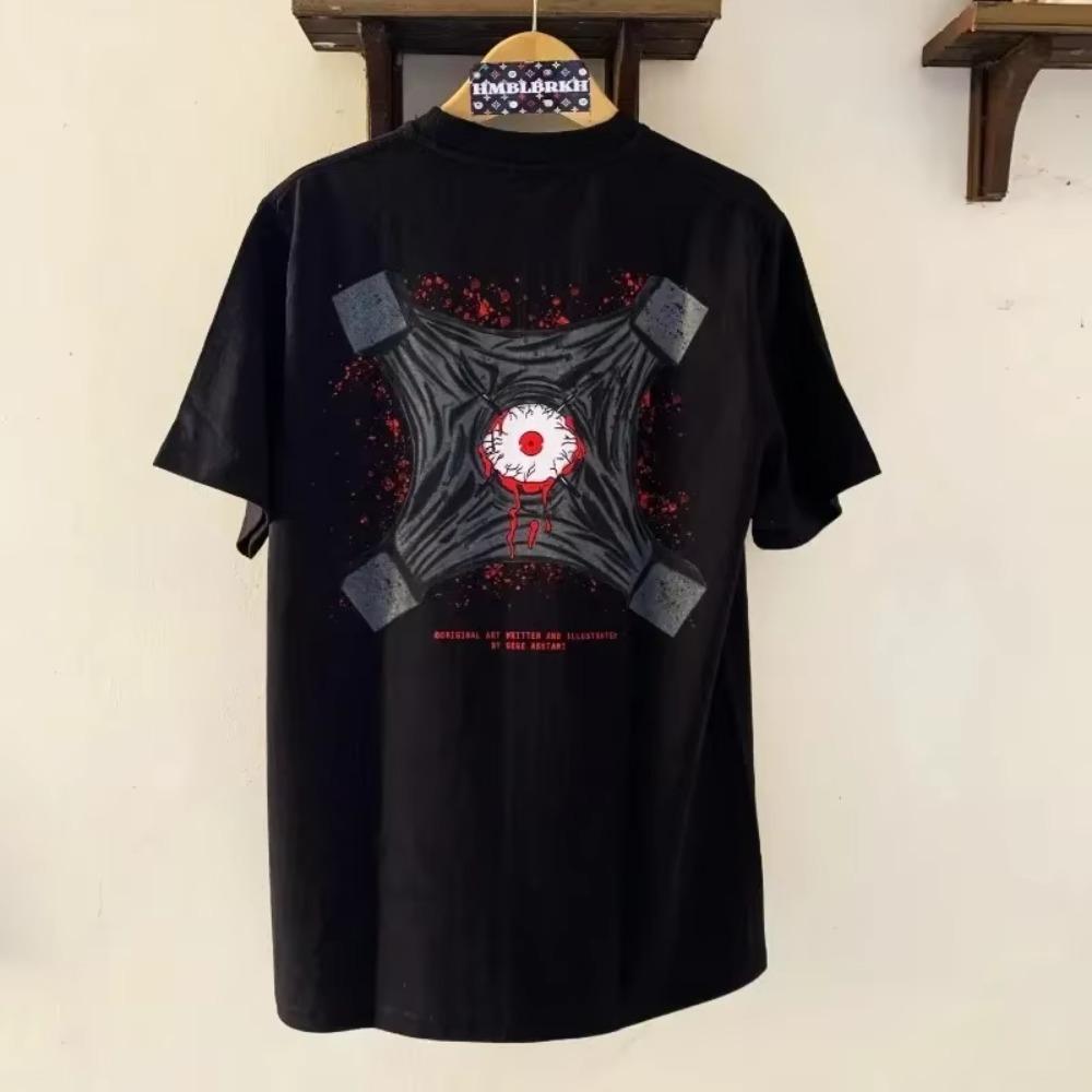 Harajuku Y2k Tops Men Oversized Cotton T-Shirt Summer Casual Men Women Short Sleeve T-shirt Japanese Anime Print Tees Streetwear