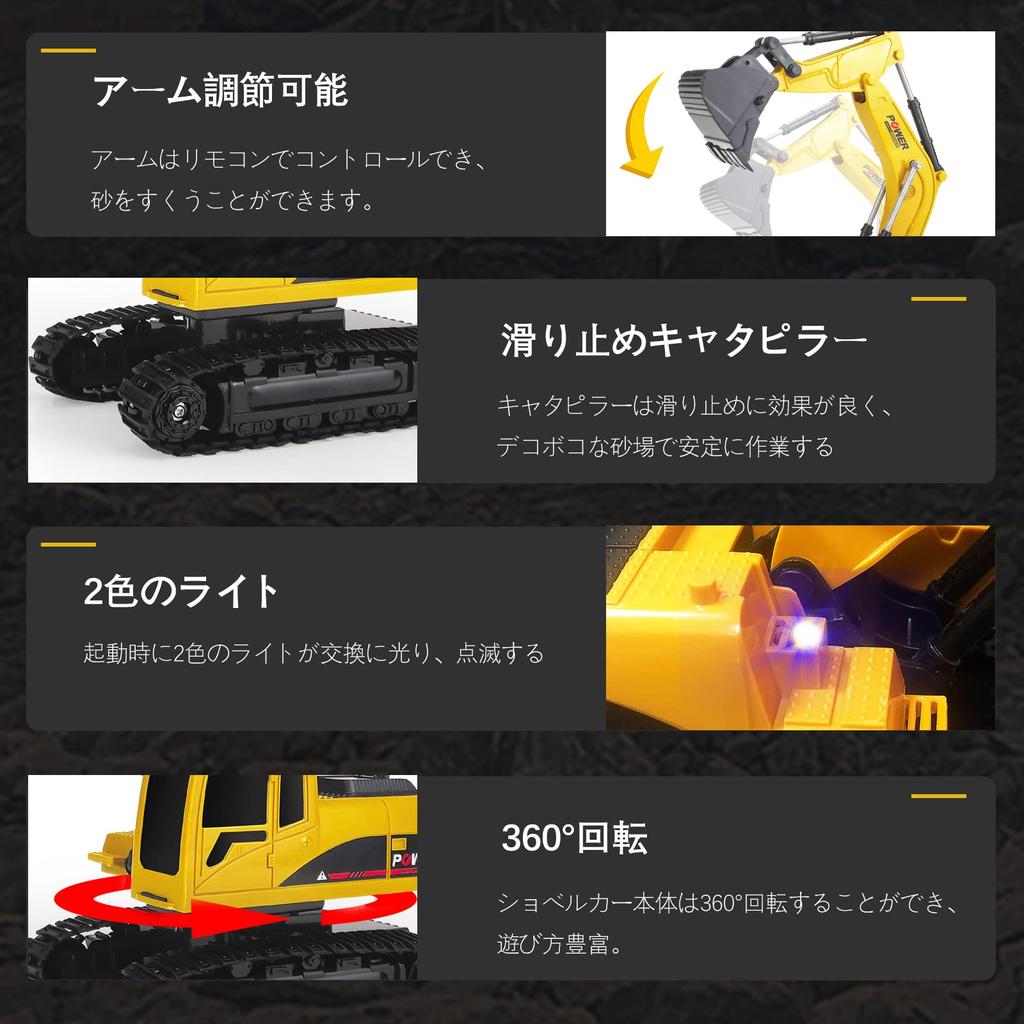 Tcvents RC Экскаватор Машина Игрушка Строительная Техника Экскаватор для Песочницы RC Экскаватор 5-канальный Беспроводной Контроллер Перезаряжаемый с Кабелем Детские Игрушки для Мальчиков и Девочек