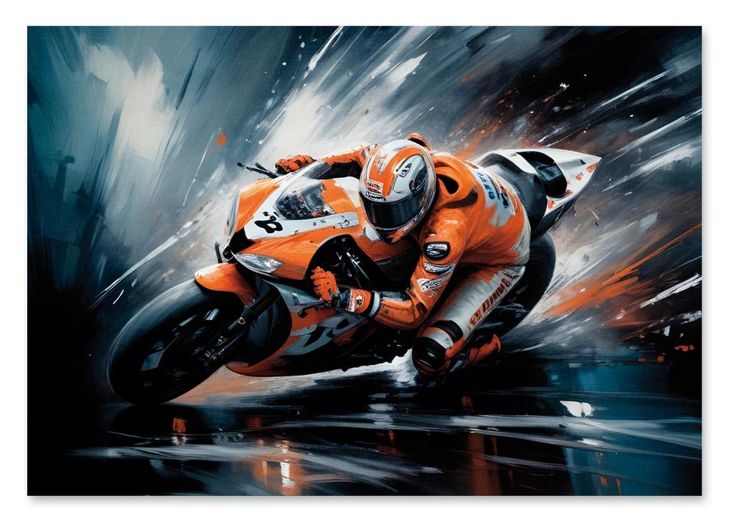 Plakat motor ścigacz obraz abstrakcja