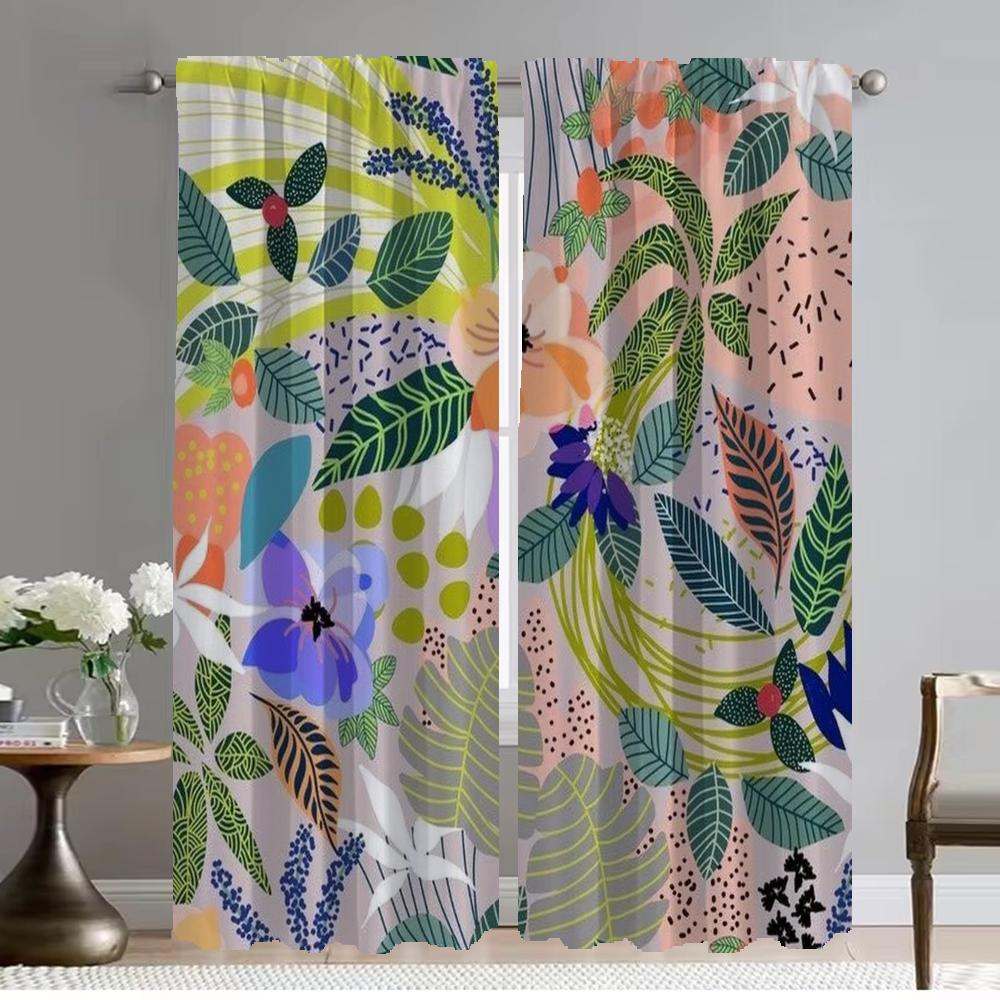 Плотные шторы для кухни, детская комната, тюль с цветочным узором в стиле бохо для спальни, шторы для перегородки, занавеска для комнаты 2 панели
