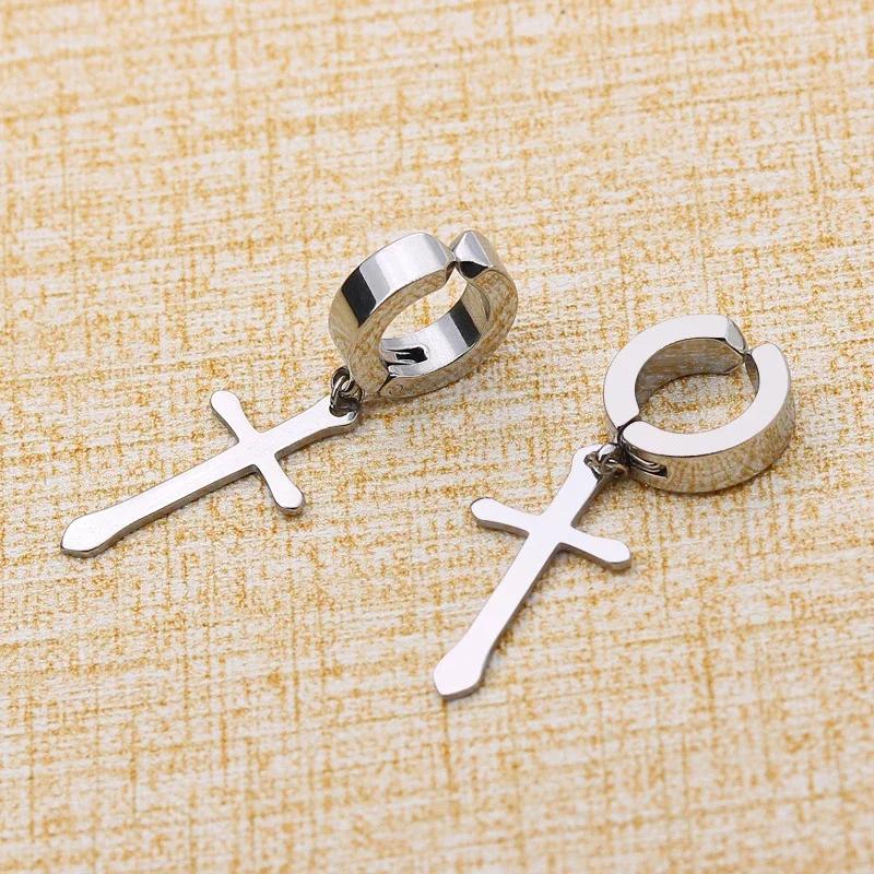 1 pairs No Piercing Earrings Stainless Steel Clip-on Fake Earring Round Ear Clip For Women Men Punk Party Fashion Sexy Jewelry