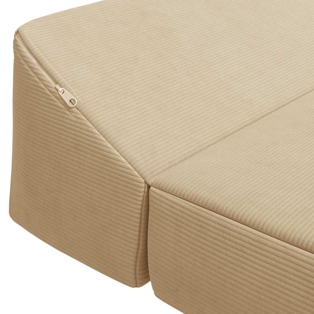 Folding Sofa Bed Green and Gray 120 x 60 x 49 cm Fabric