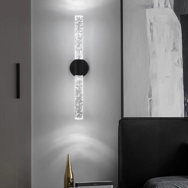 Современный черный настенный светильник, светодиодные настенные бра, акриловые настенные светильники для внутреннего освещения, спальни, гостиной