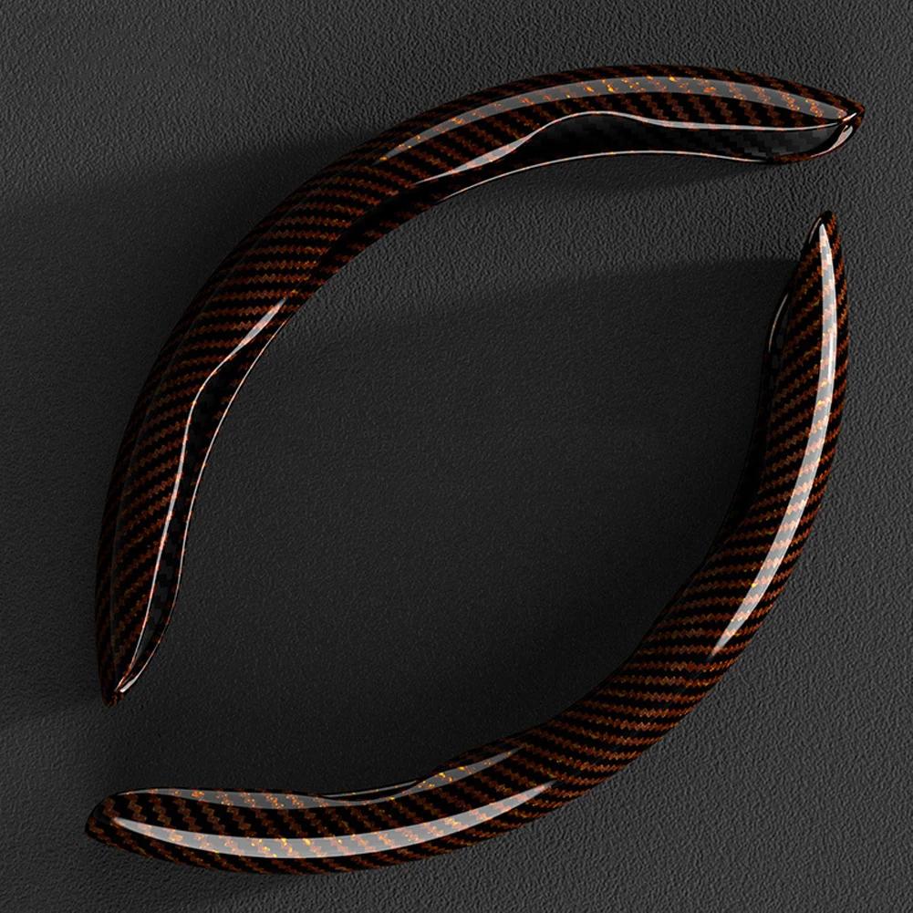 1 пара чехлов на руль автомобиля, усилитель из микрофибры, декоративные аксессуары для салона автомобиля, универсальные, под карбон