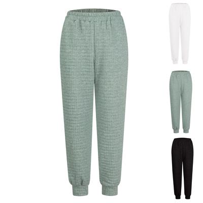 Женские модные универсальные однотонные эластичные свободные повседневные спортивные штаны с завязками