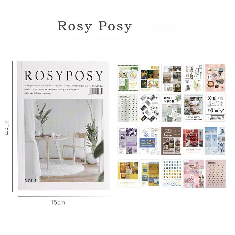 RosyPosy Soft Lifestyle, Magazine Book Handbook Material Book Sticker DIY Handbook Tools Decorative Sticker