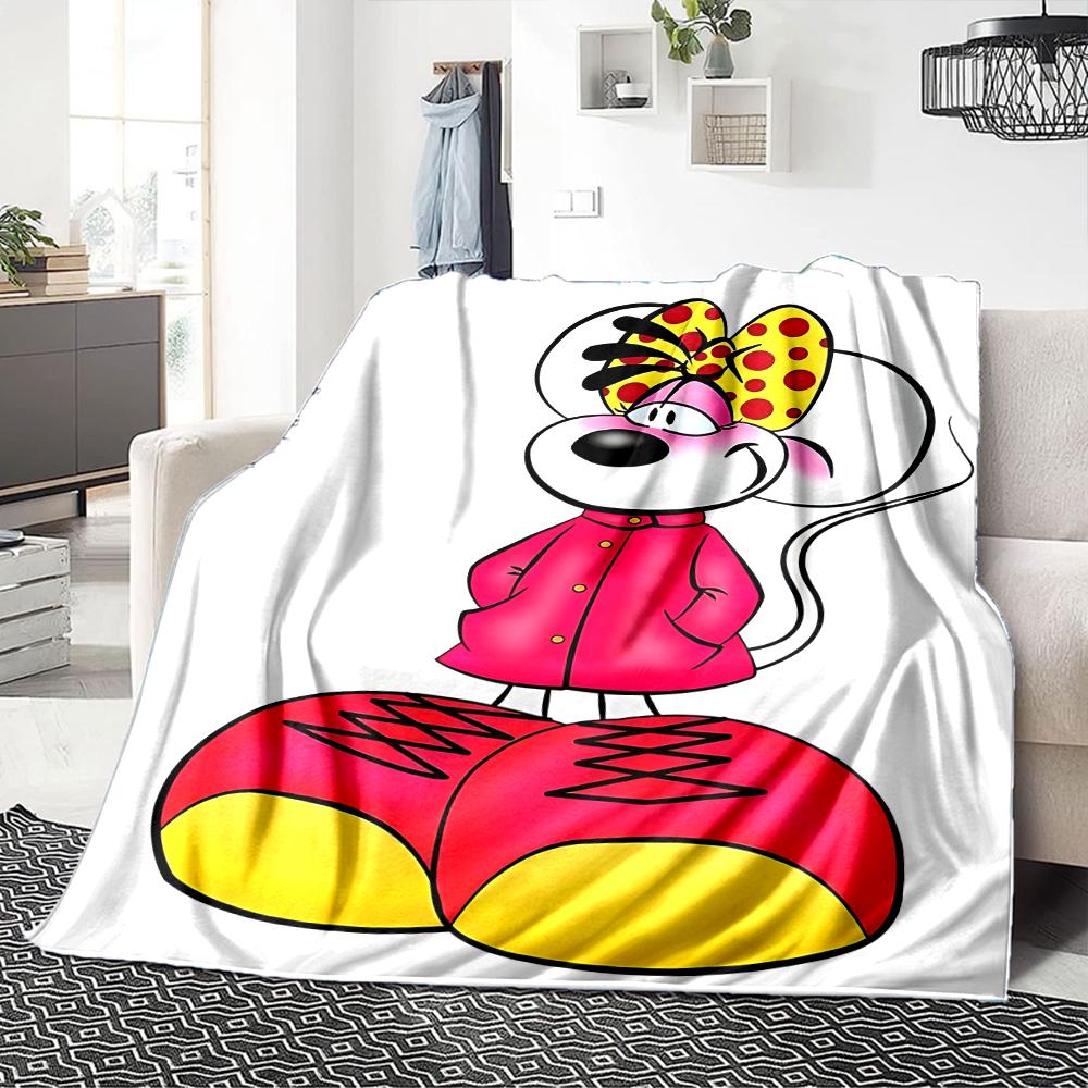 Colorful Mouse Boots Blanket Soft Throw Blanket For Home Bedroom Bed Sofa Travel Office Solid Christmas Blanket