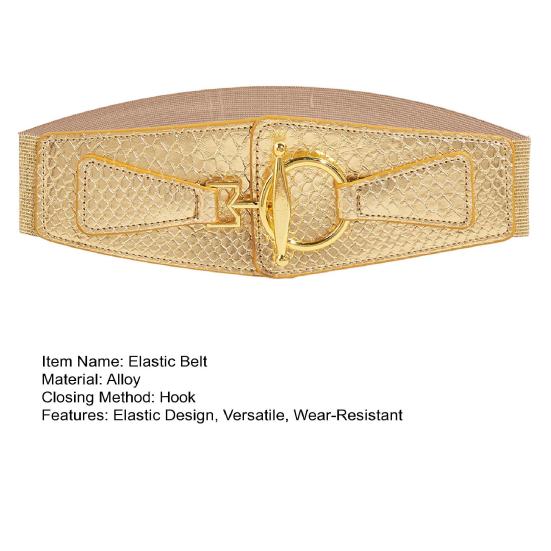 Женский эластичный пояс с золотой пряжкой, износостойкий пояс для рубашки, широкий край, для пальто, платья