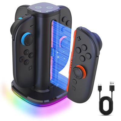 Инновационное зарядное устройство Gameasy 4 в 1 для Switch 2, док-станция для контроллеров с быстрой зарядкой для Nintendo Switch 2, кабель 9 RGB, инструкция на японском языке в комплекте