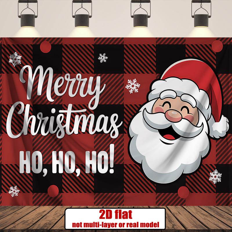 Christmas Backdrop Santa Claus Polyester 90.55x70.8inch Party Wall Decor