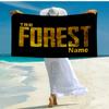 Custom Name Ultra-Soft Beach Towel with The Forest Theme,Ideal for Pool - Camping, Diving - Perfect Travel Essential, Vibrant Beach Towel.