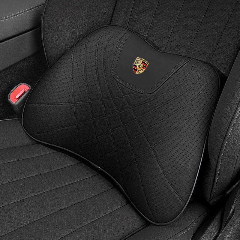 Комплект комфорта для автомобиля Porsche: Подголовник, поясничная поддержка и подушка сиденья для комфорта шеи и спины в Cayenne, Macan, Panamera, 718 и Taycan.