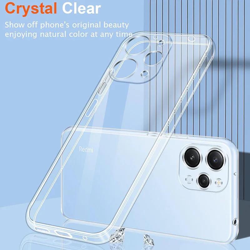 Кристально-прозрачный мягкий силиконовый чехол для Xiaomi Redmi Note 12 12S Pro Plus Pro+ Speed 4G, прозрачный чехол для Redmi 13C 12C 12 5G