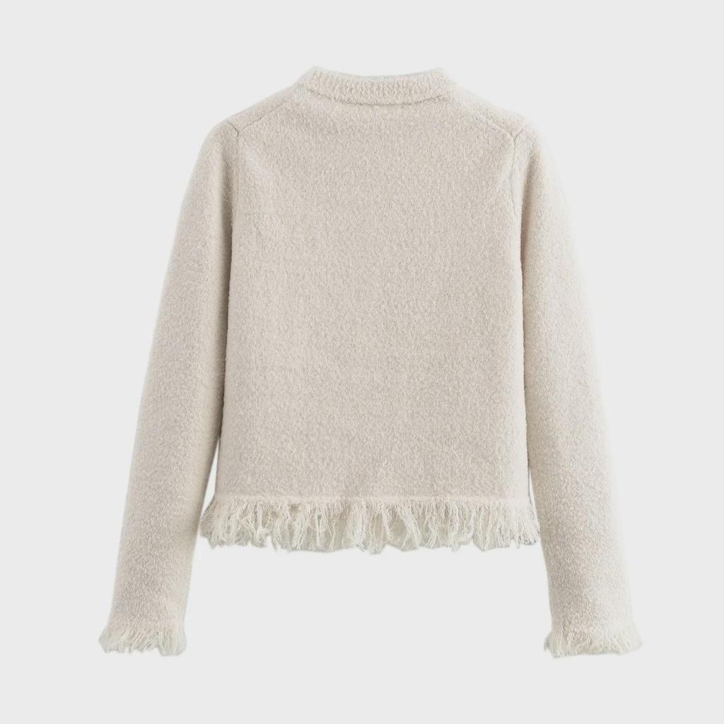 Autumn 2024 Women's Knitted Jacket & Bow Mini Skirt Set