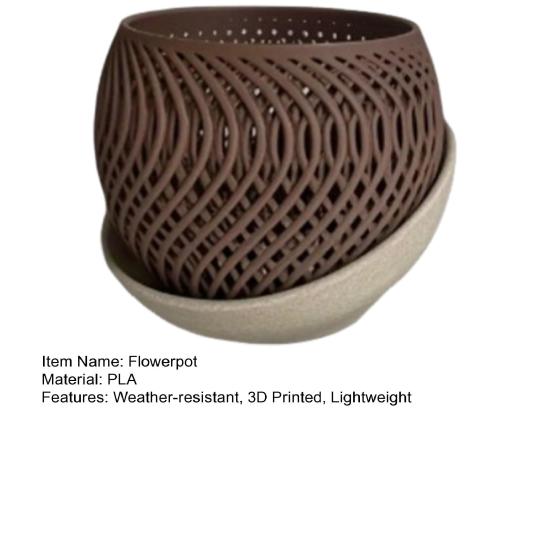 Цветочный горшок, напечатанный на 3D-принтере, легкий цветочный горшок с дренажными отверстиями, кашпо для орхидей с поддоном для комнатных растений, уличного декора для сада и дома