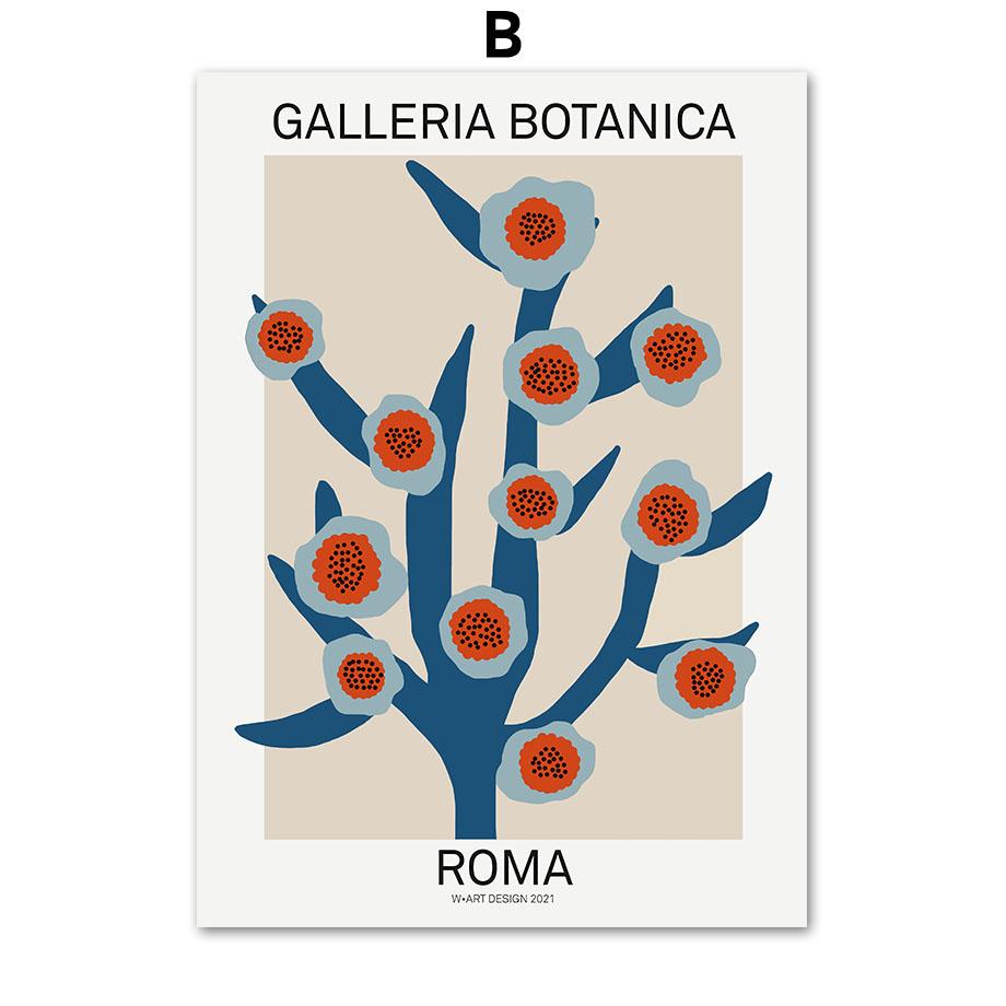 Абстрактное Баухауз Матисс Коралловый цветок ботанический настенное искусство холст картины постеры и принты настенные панно для декора гостиной